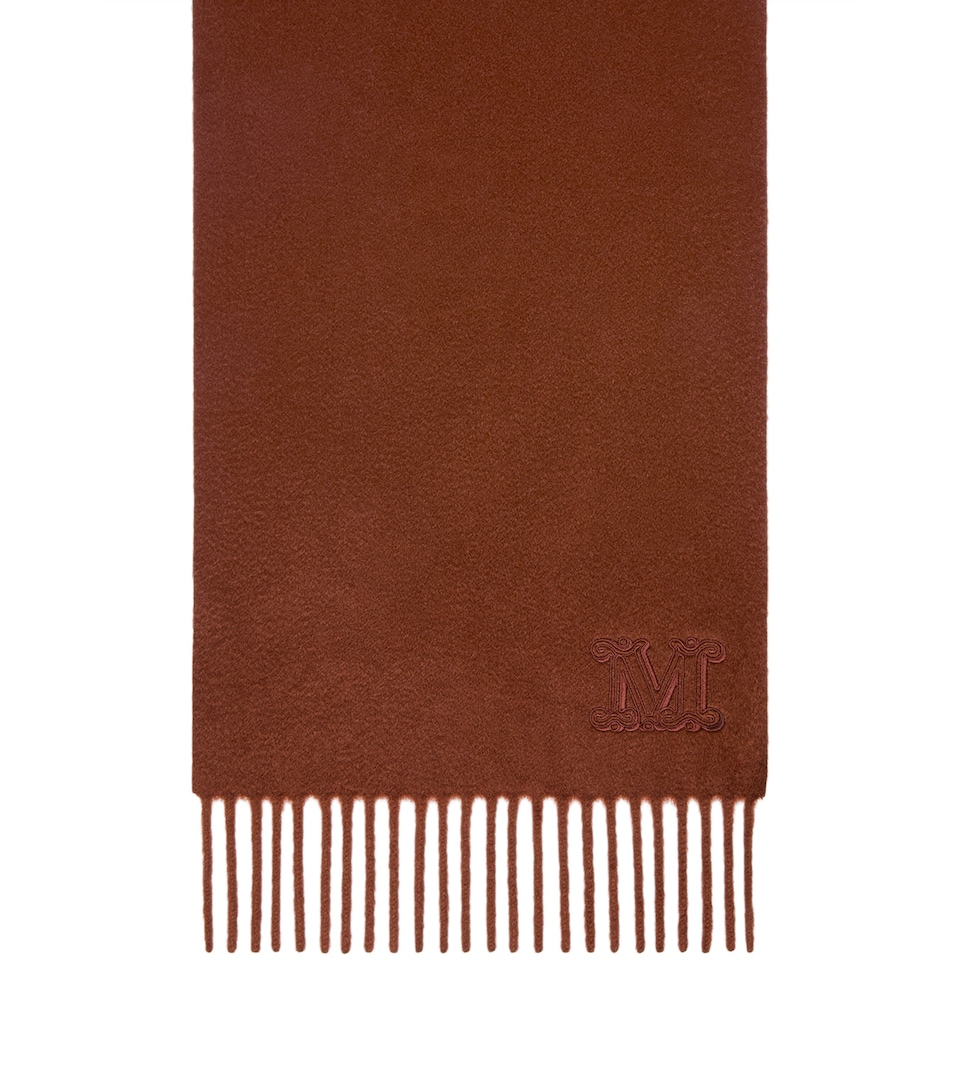 Max Mara Cashmere Monogram Scarf Rust