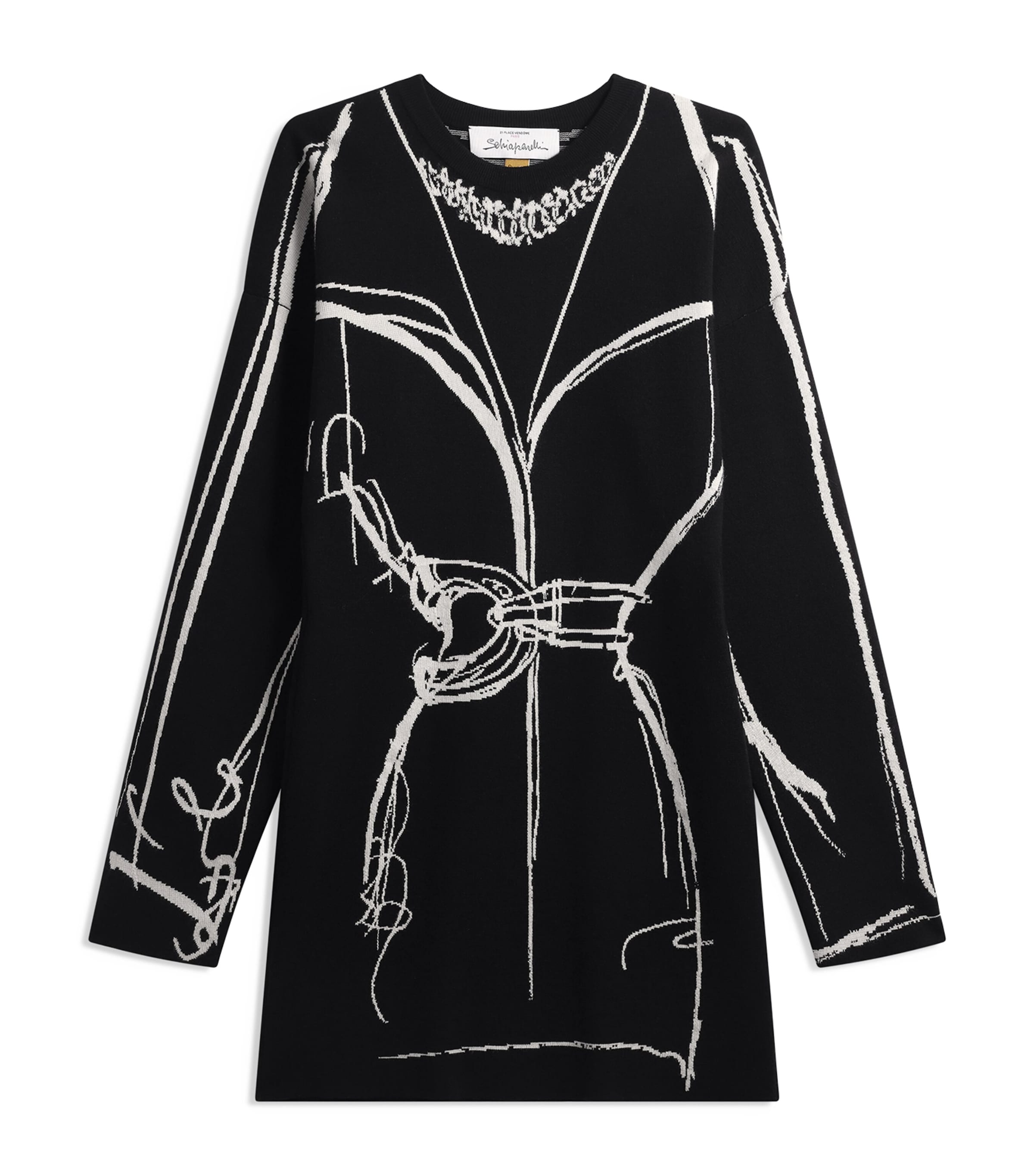 Cashmere Trompe L’oeil Mini Dress