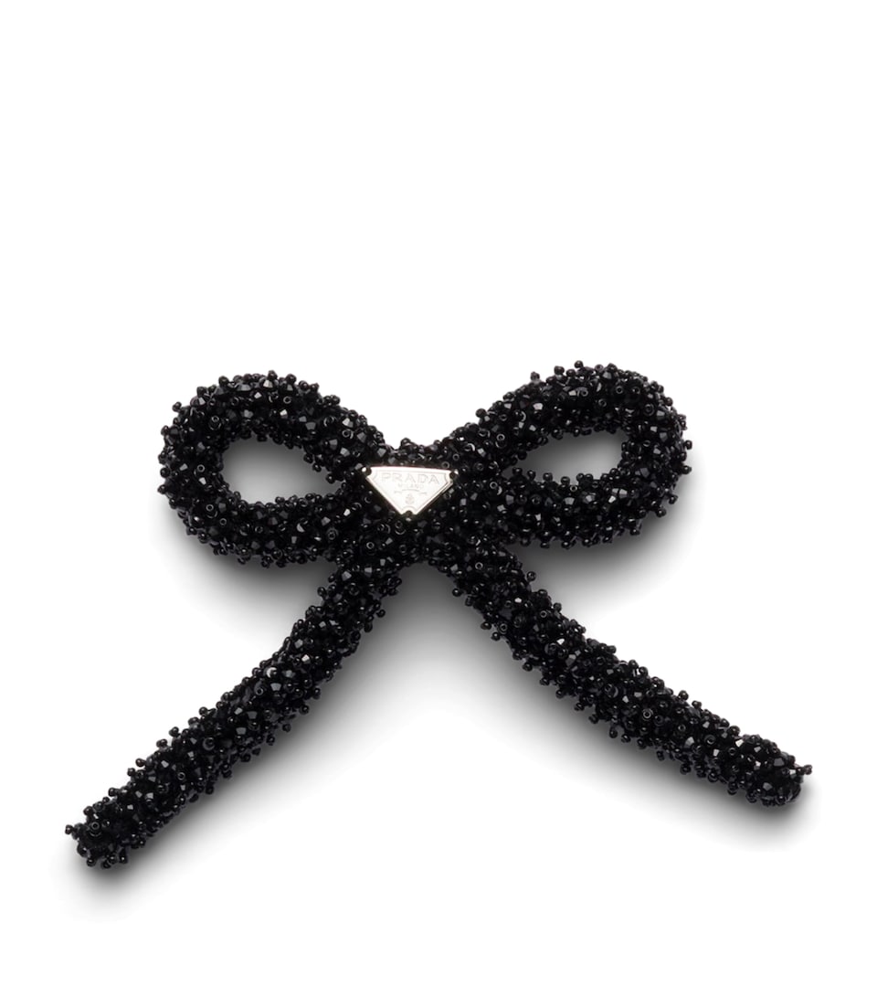 Prada Crystal-Embellished Bow Hair Clip