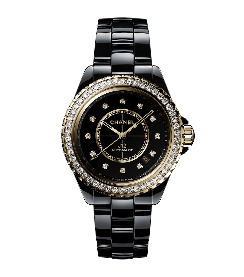 Yellow Gold, Ceramic and Diamond J12 Calibre 12.1 Watch 38mm
