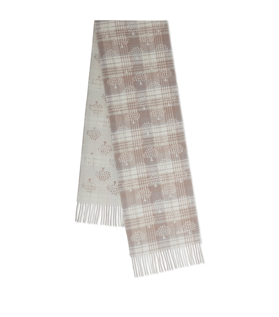 Mulberry Small Merino Check Tree Scarf Maple