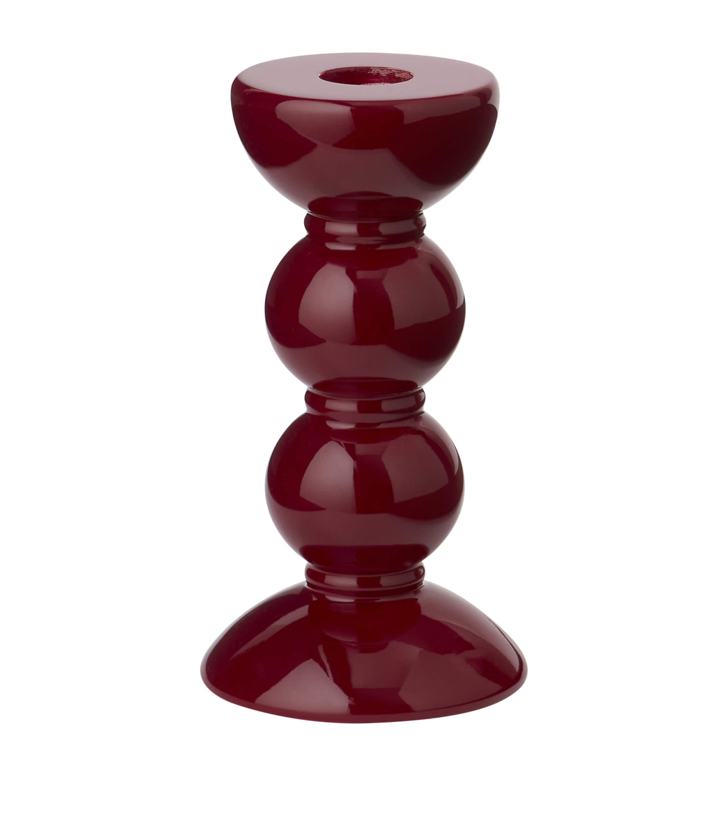 Addison Ross Medium Bobbin Candlestick Holder (14cm) Red