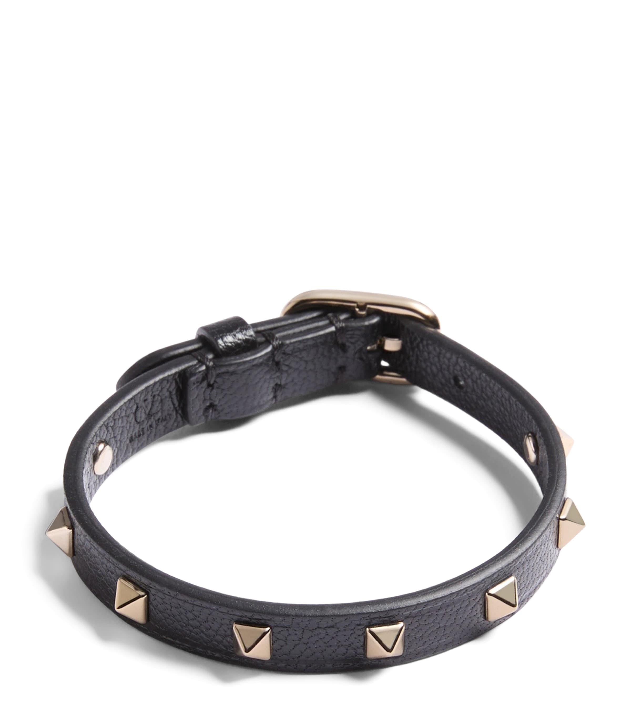 Valentino Garavani Leather Rockstud Spike Bracelet