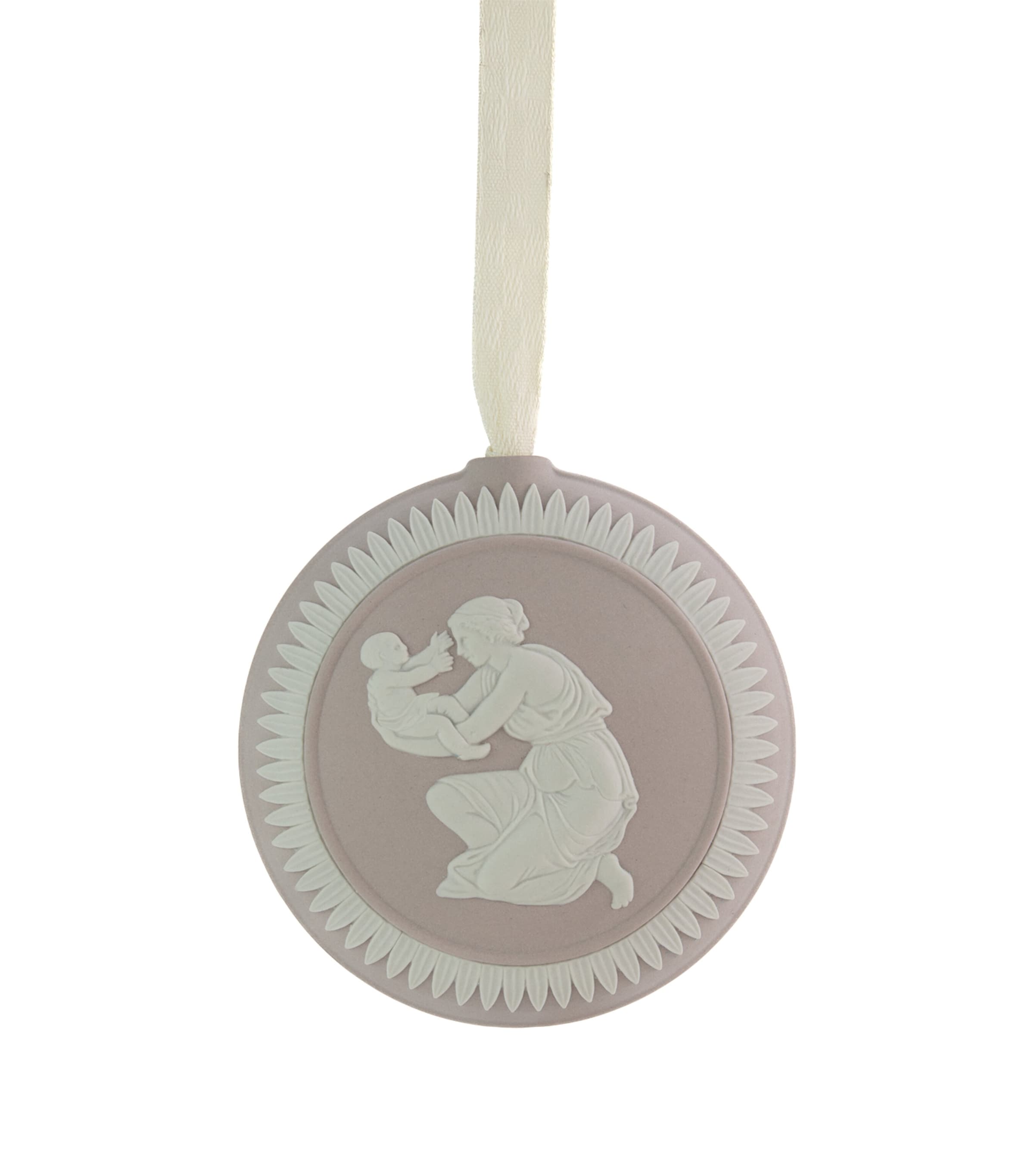 Wedgwood Jasperware Festive Mother and Child Tree Decoration Mink