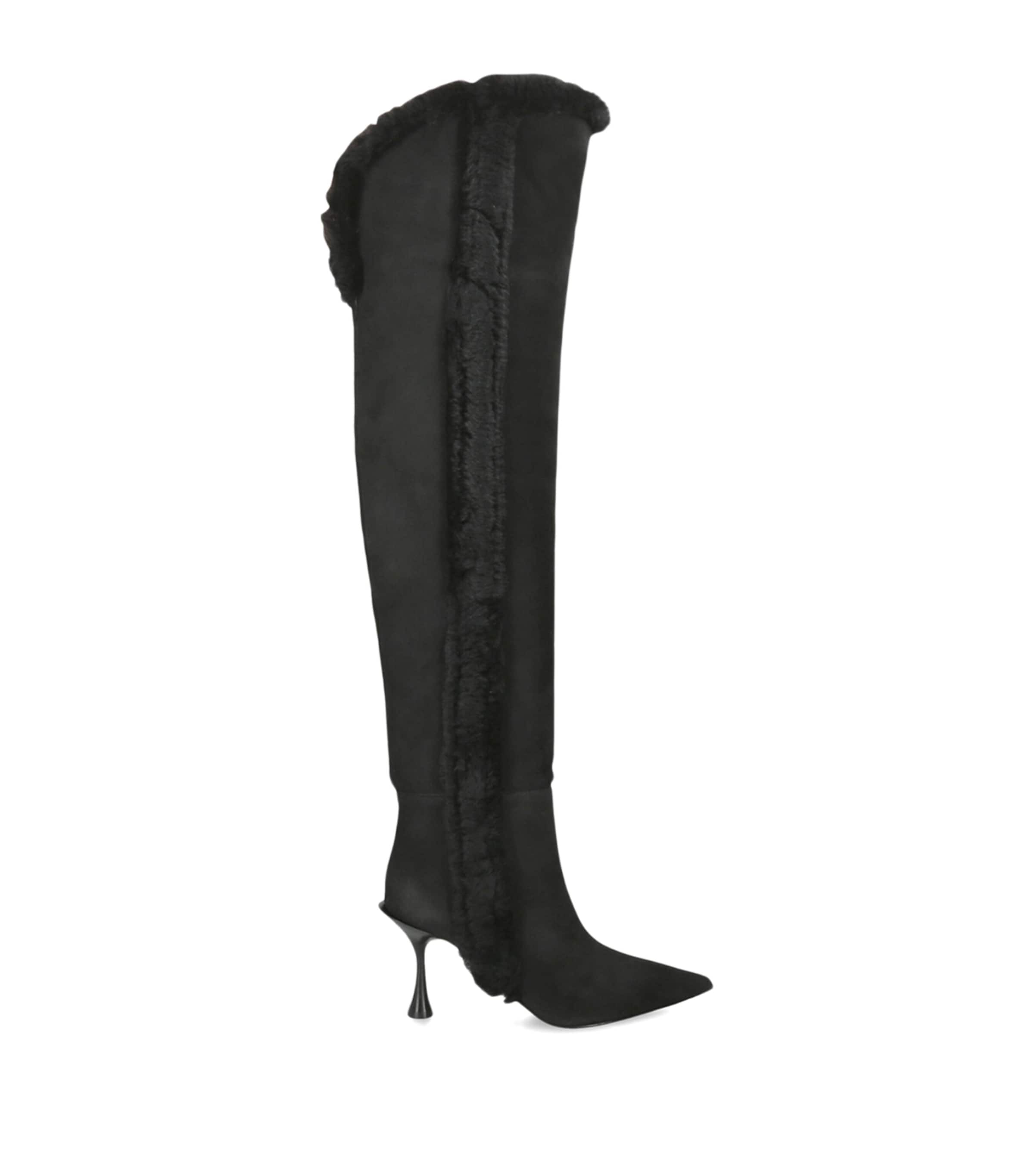 BETZÁBE Suede Bree Over-The-Knee Boots 80 Black