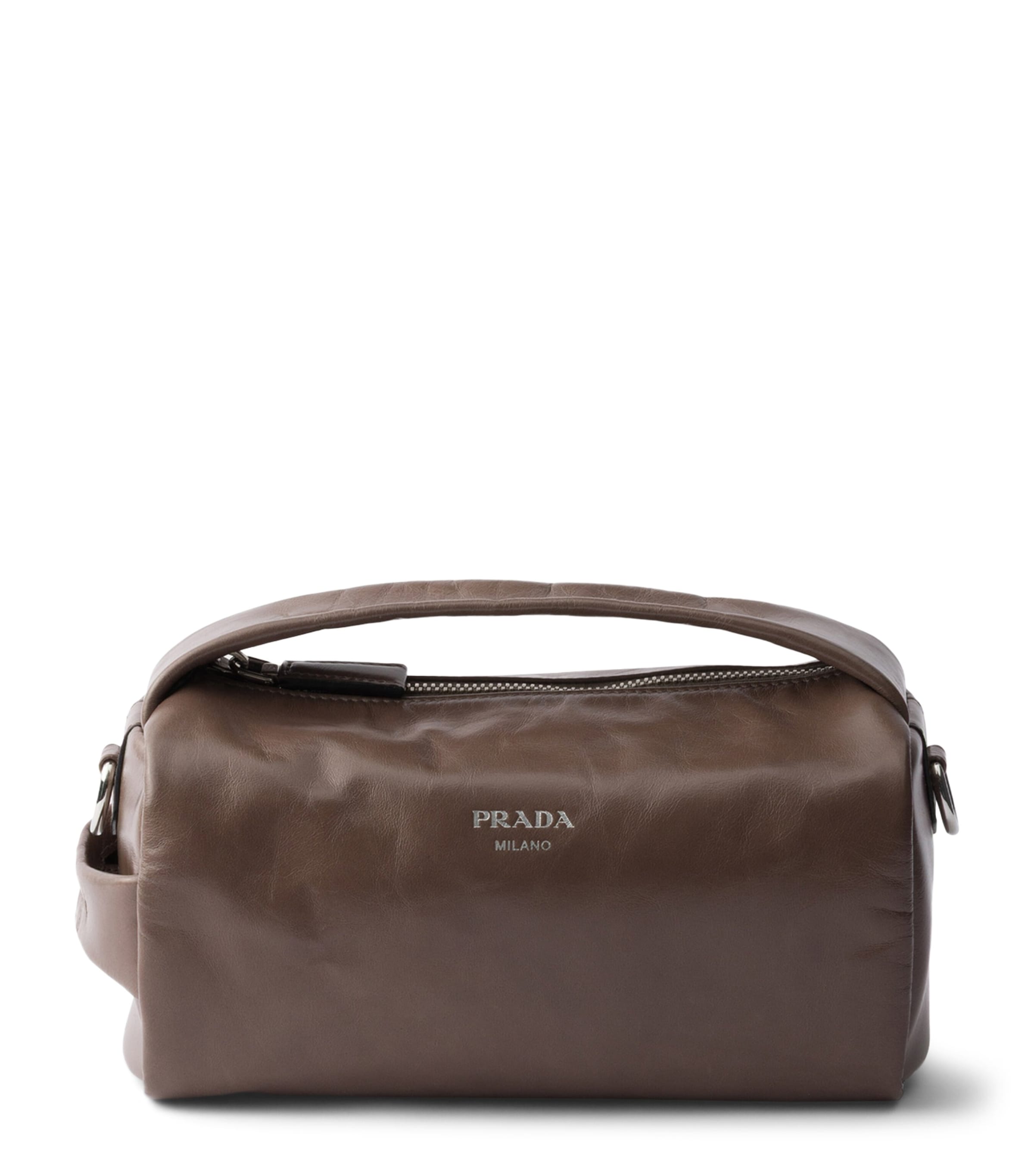 Prada Leather Shoulder Bag Grey