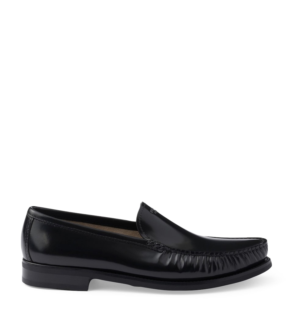 Prada Patent Leather Logo Loafers