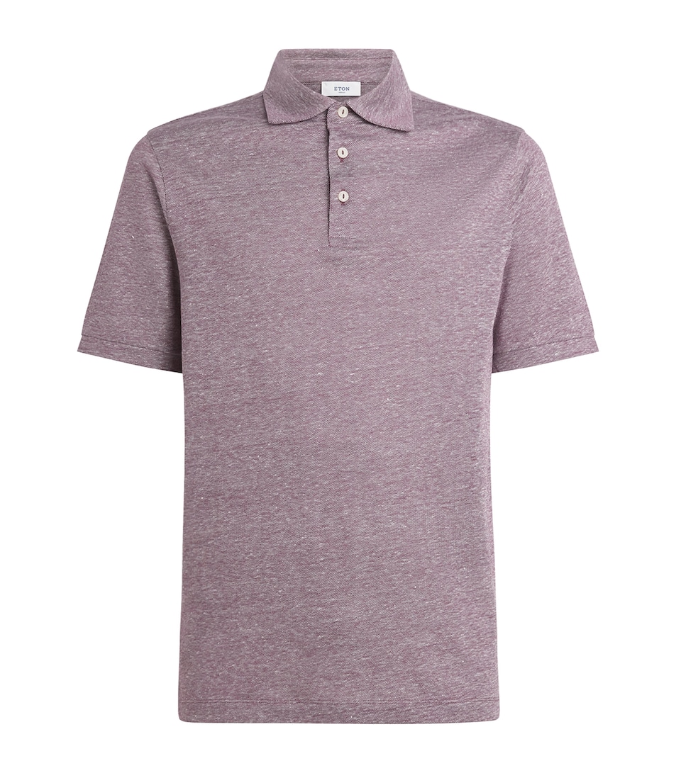 Eton Mens Cotton Polo Shirt Dark Purple