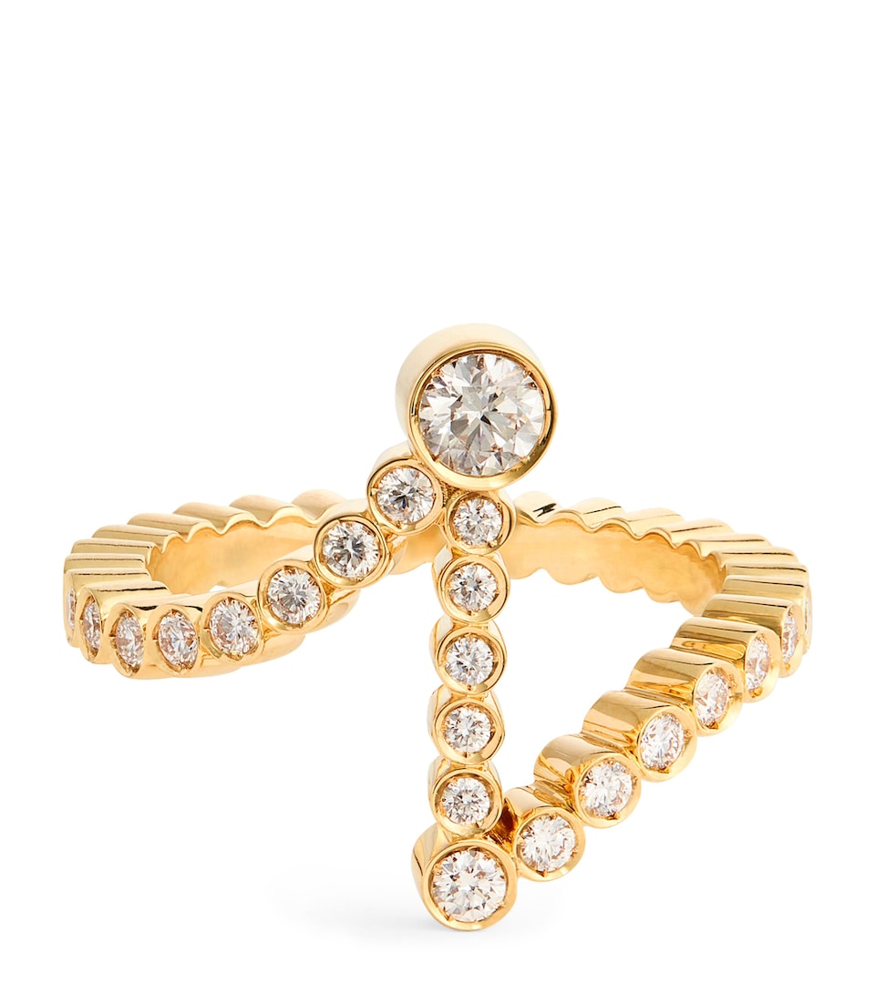 Yellow Gold and Diamond Ensemble 'I' Ring