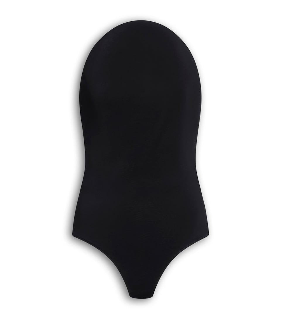 Alaïa Womens Jersey Curved Bodysuit Noir Alaia