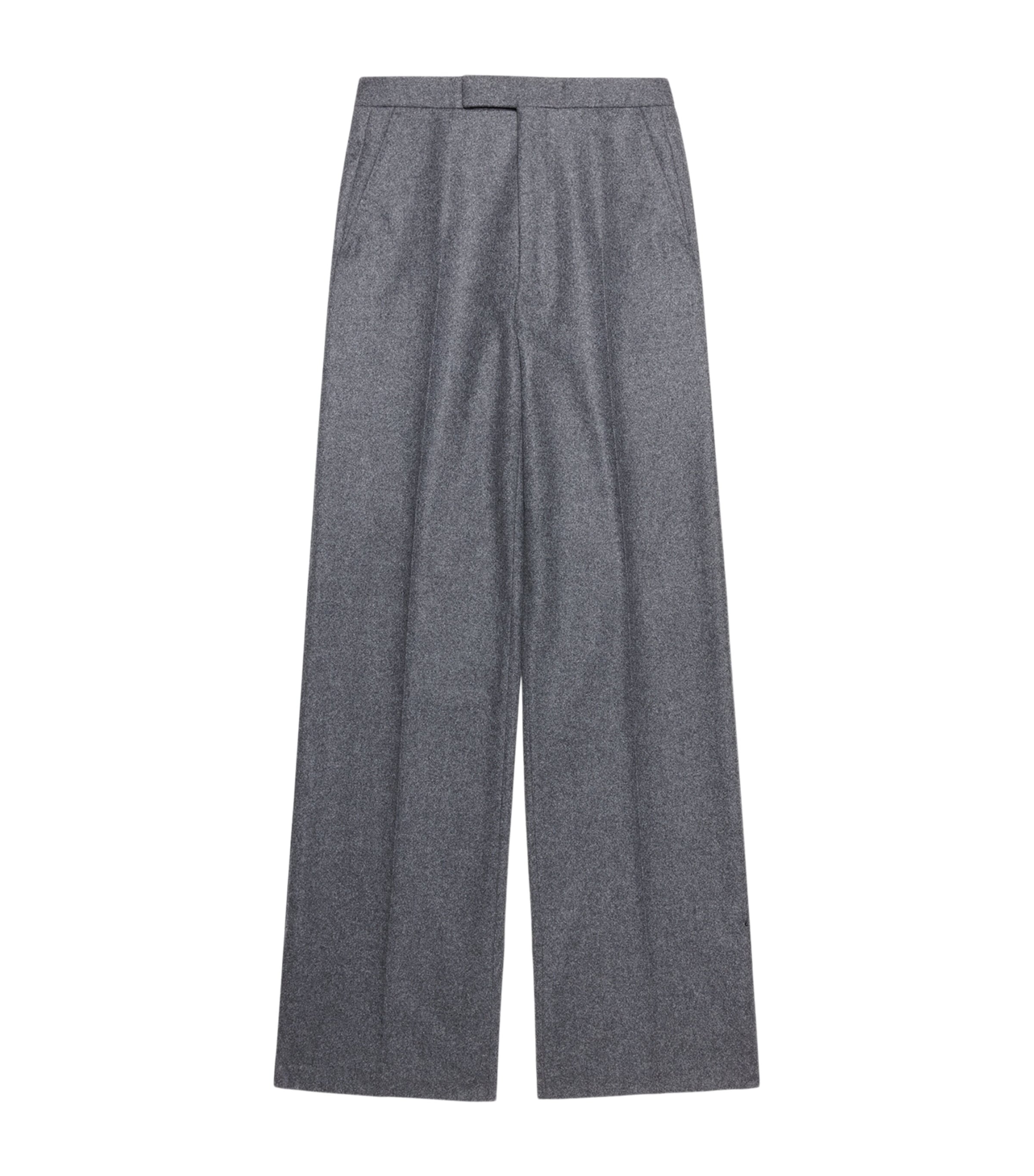TOM FORD Mens Wool-Cashmere Flannel Wide-Leg Tailored Trousers Tap
