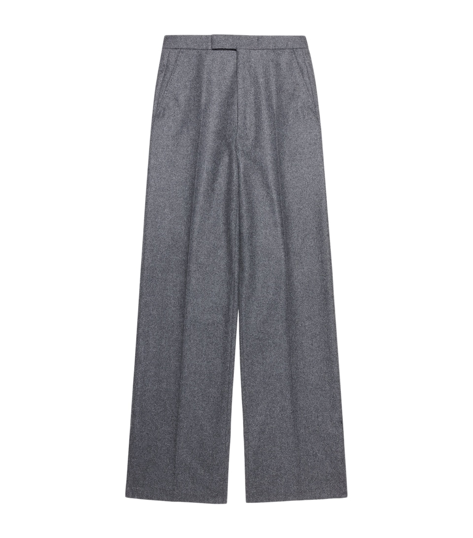 TOM FORD Mens Wool-Cashmere Flannel Wide-Leg Tailored Trousers Tap