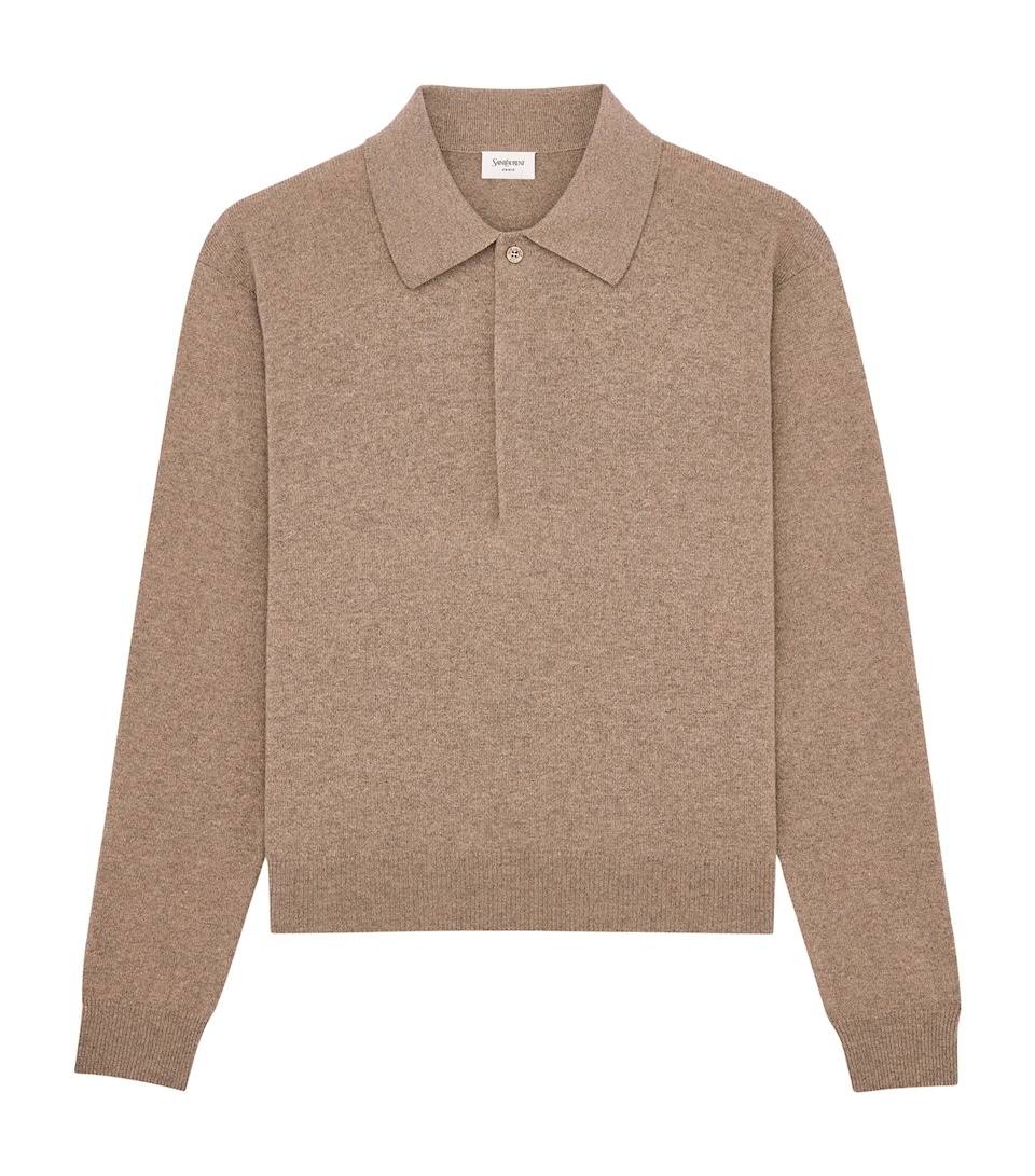 Saint Laurent Mens Virgin Wool Polo Sweater