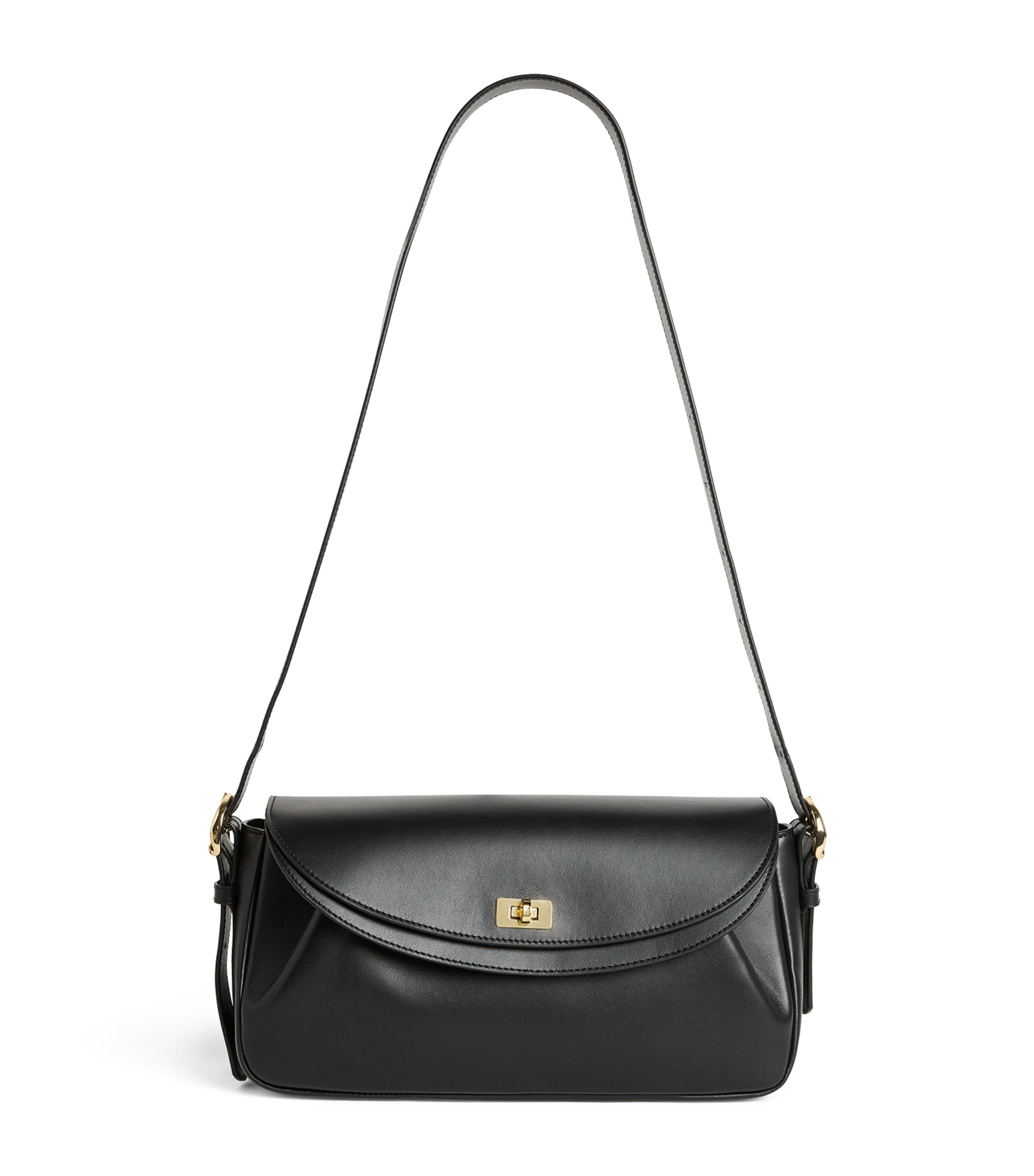 Sandro Paris Leather Le Mambo Shoulder Bag Black
