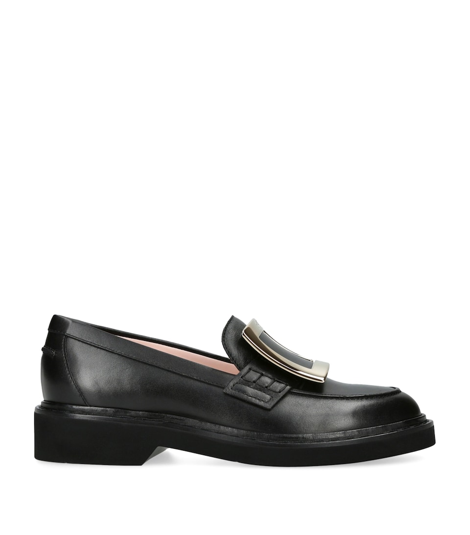 Roger Vivier Leather Viv' Rangers Loafers Blk/other