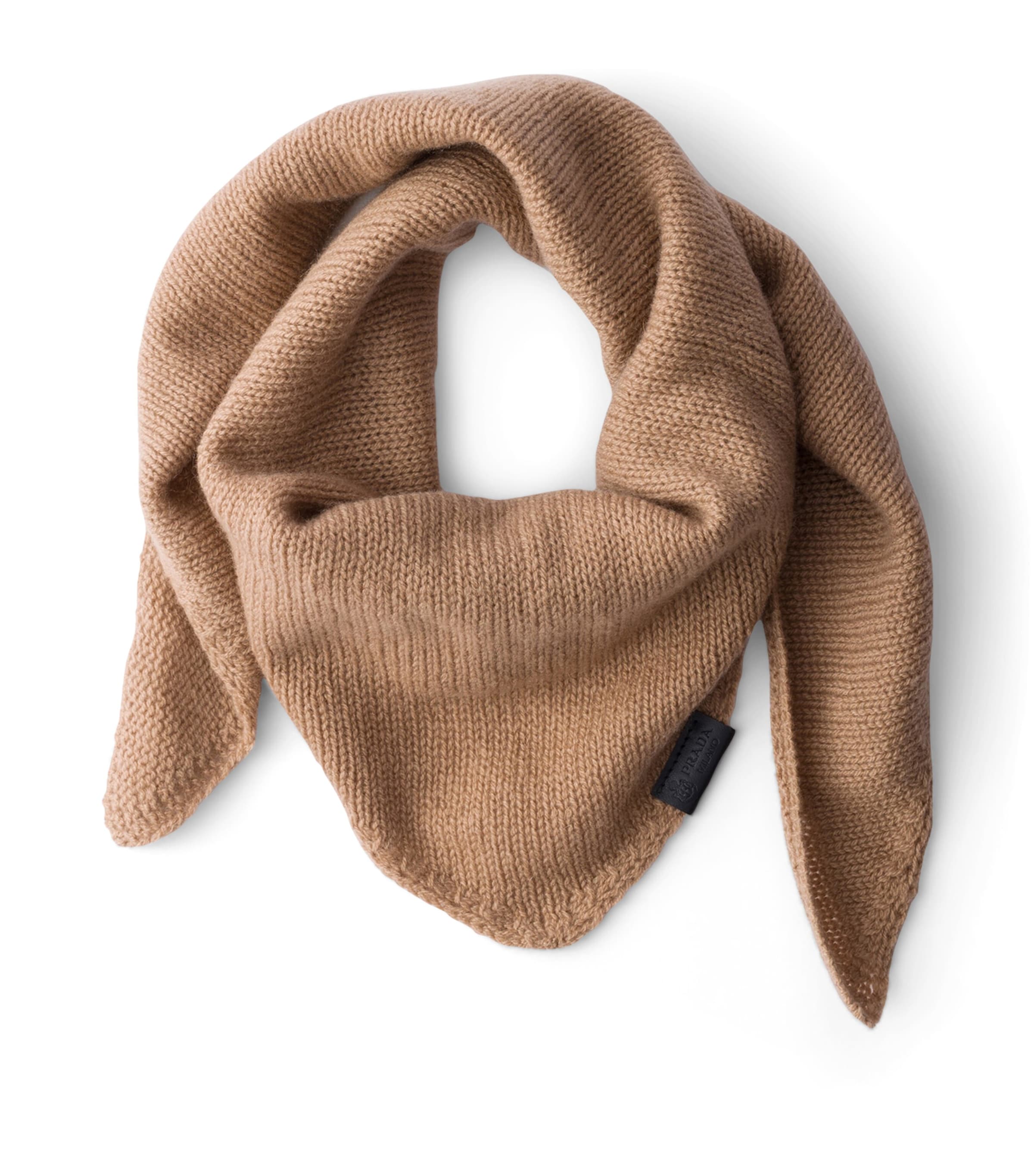 Prada Cashmere Triangular Shawl Brown