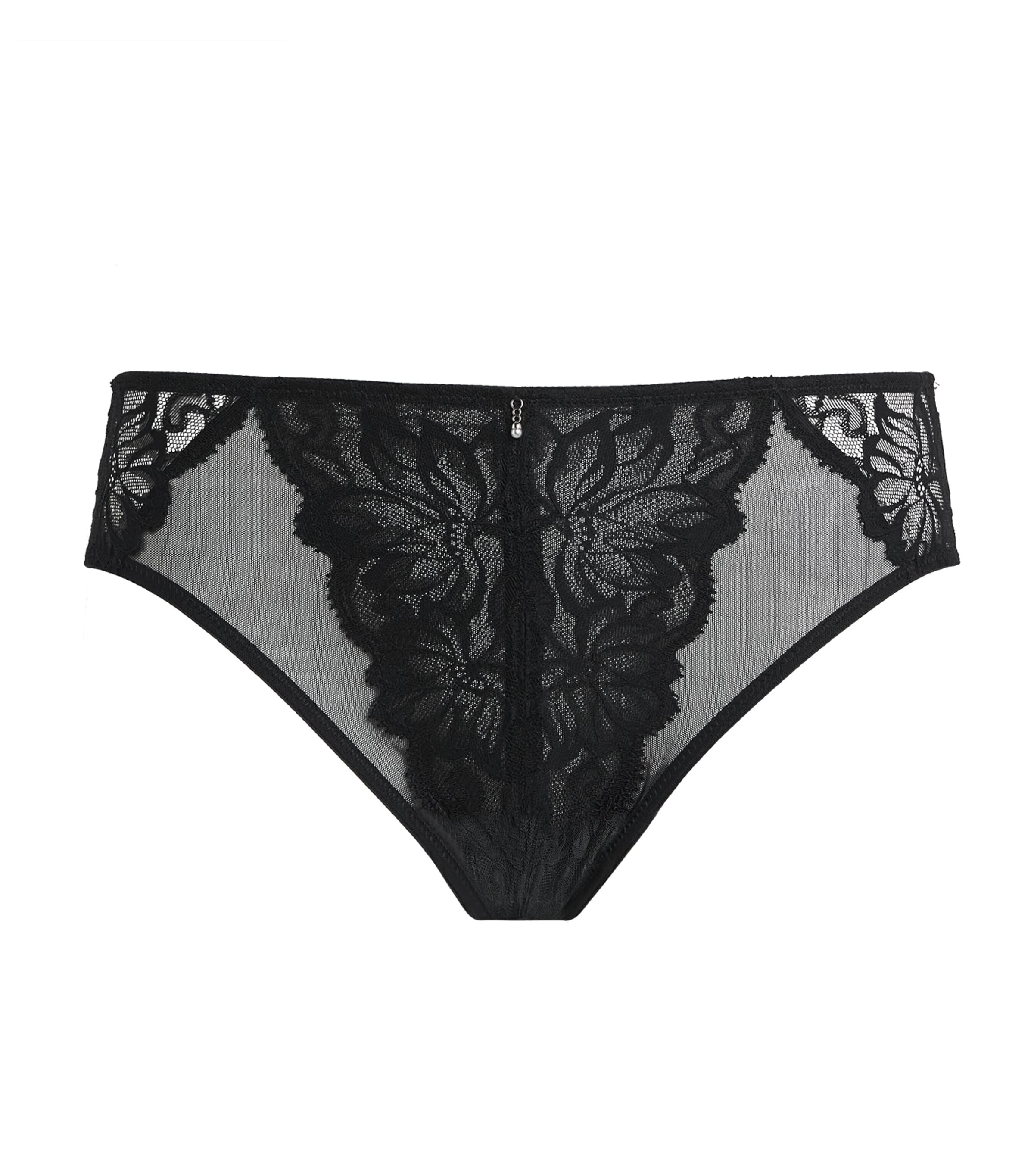 Wacoal Womens Lace-Trim Abéllia Briefs Black
