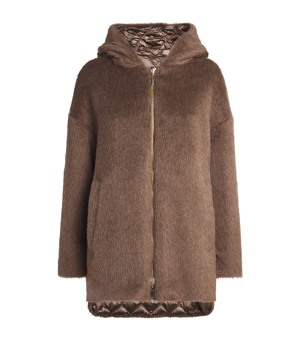 Down, Faux Fur and Water-Repellent Reversible Jacket
