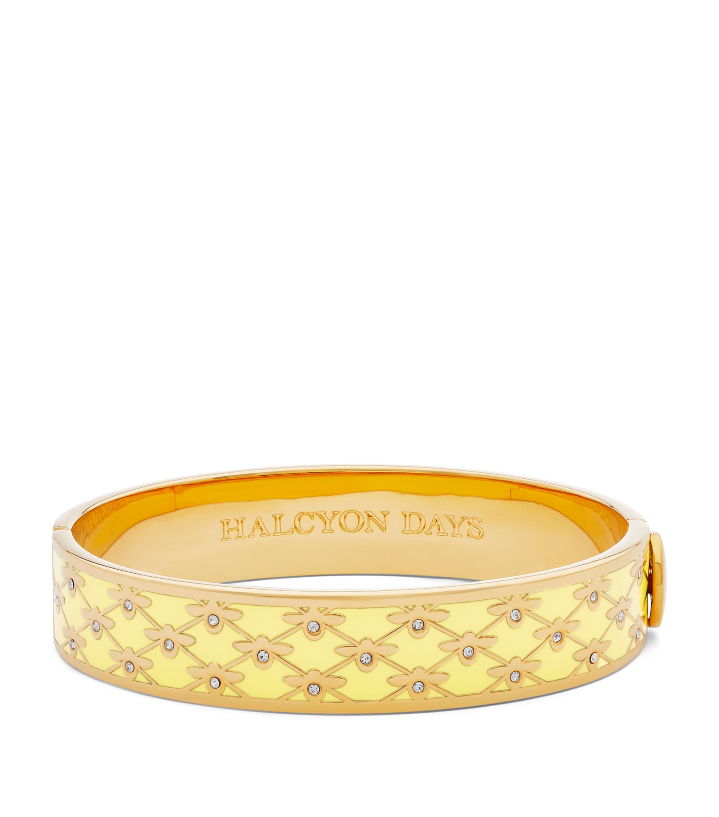 Halcyon Days Gold-Plated Enamel Bee Sparkle Bangle Yellow/gold