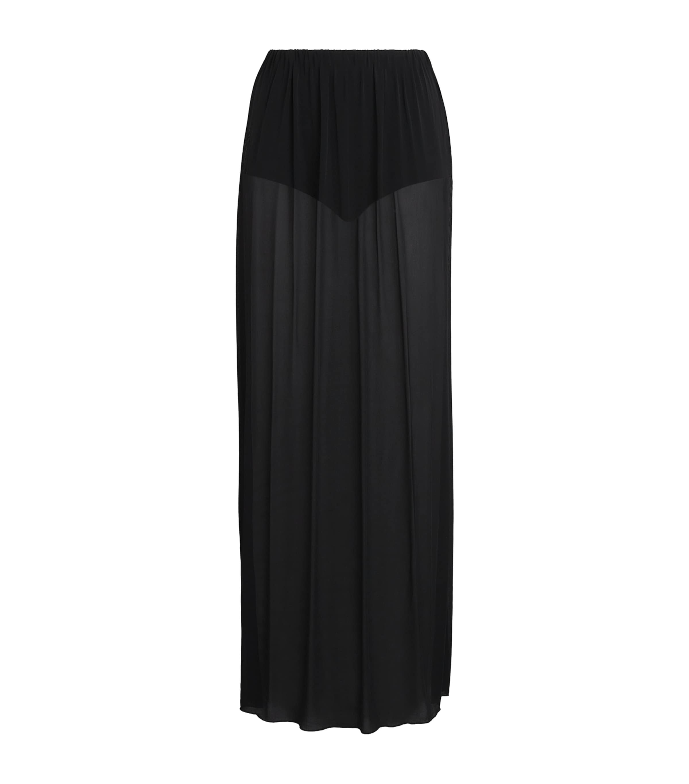 Moré Noir Womens Chiffon Aria Maxi Skirt Black