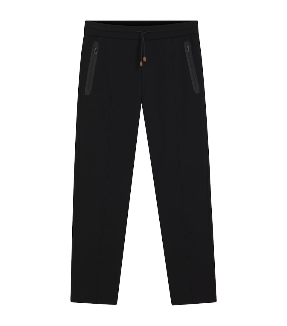 Cotton-Wool-Blend Straight Sweatpants