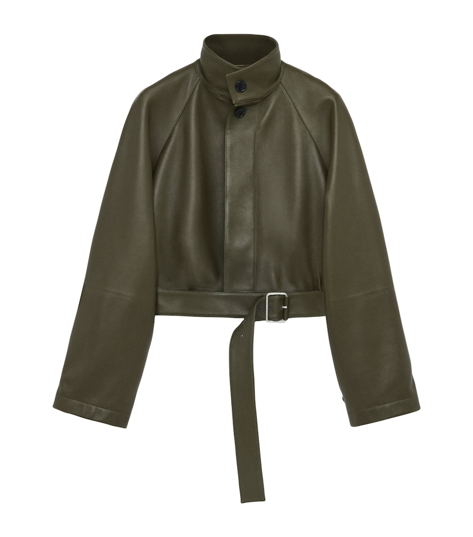 Lambskin Cropped Trench Coat