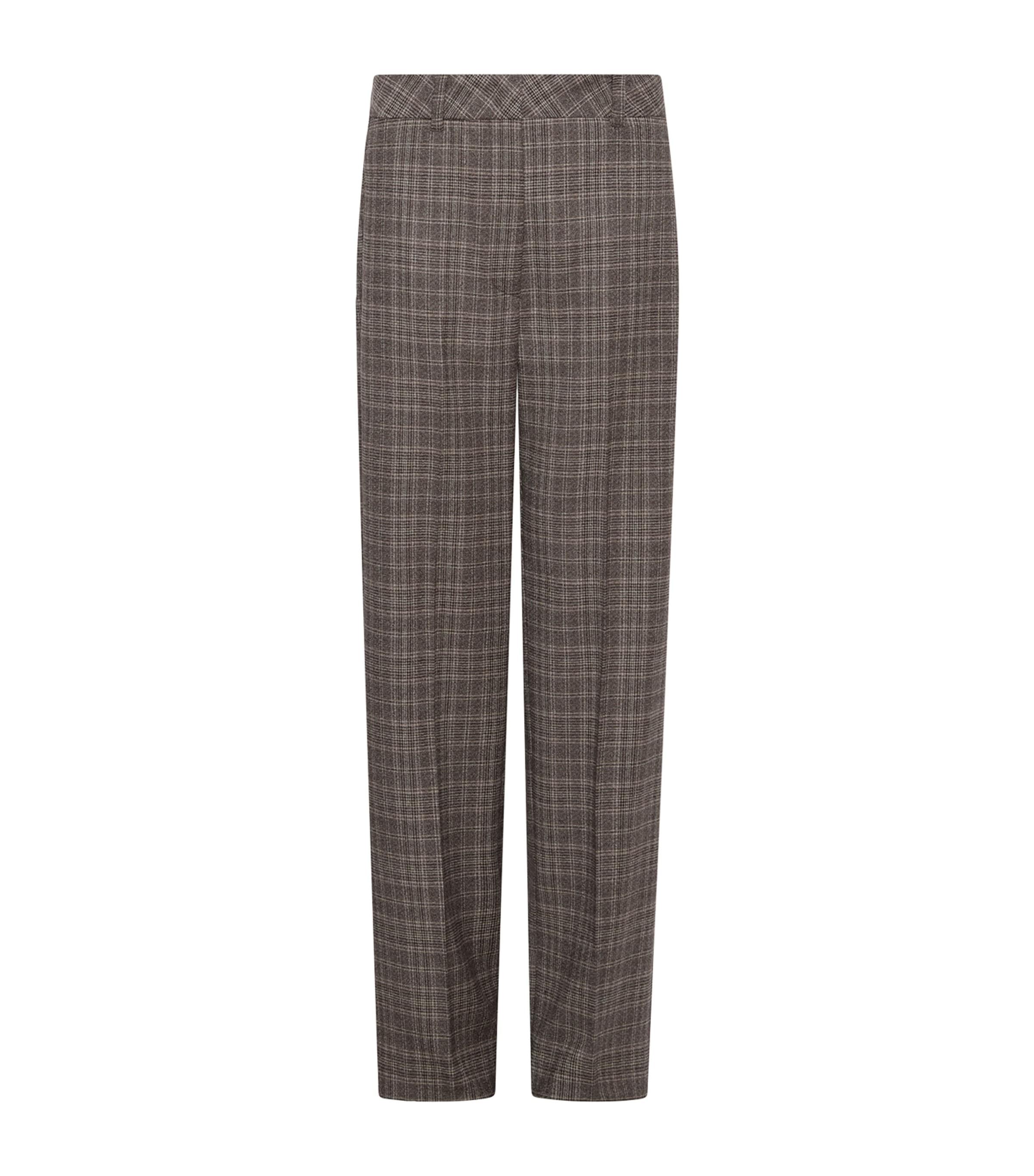 Marella Womens Wool-Blend Straight Trousers Turtledove