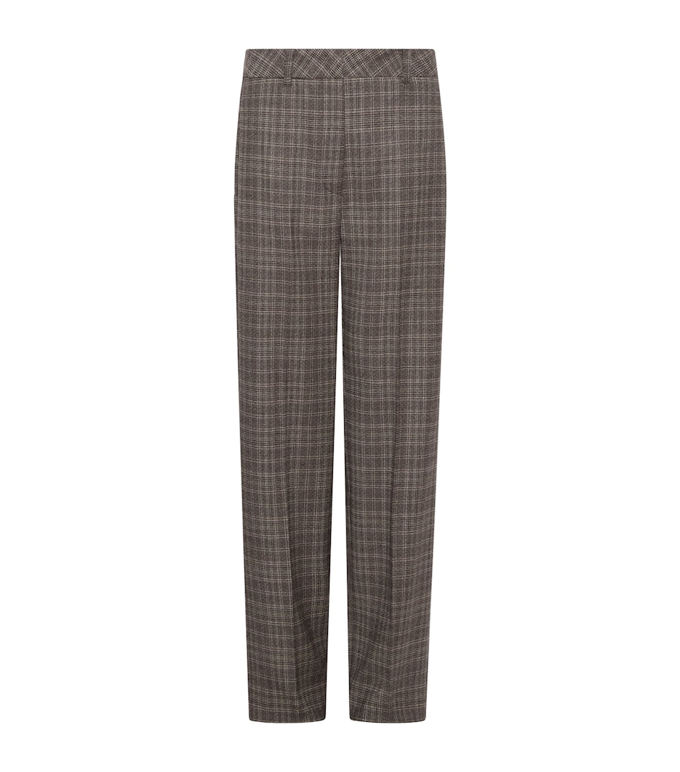 Marella Womens Wool-Blend Straight Trousers Turtledove