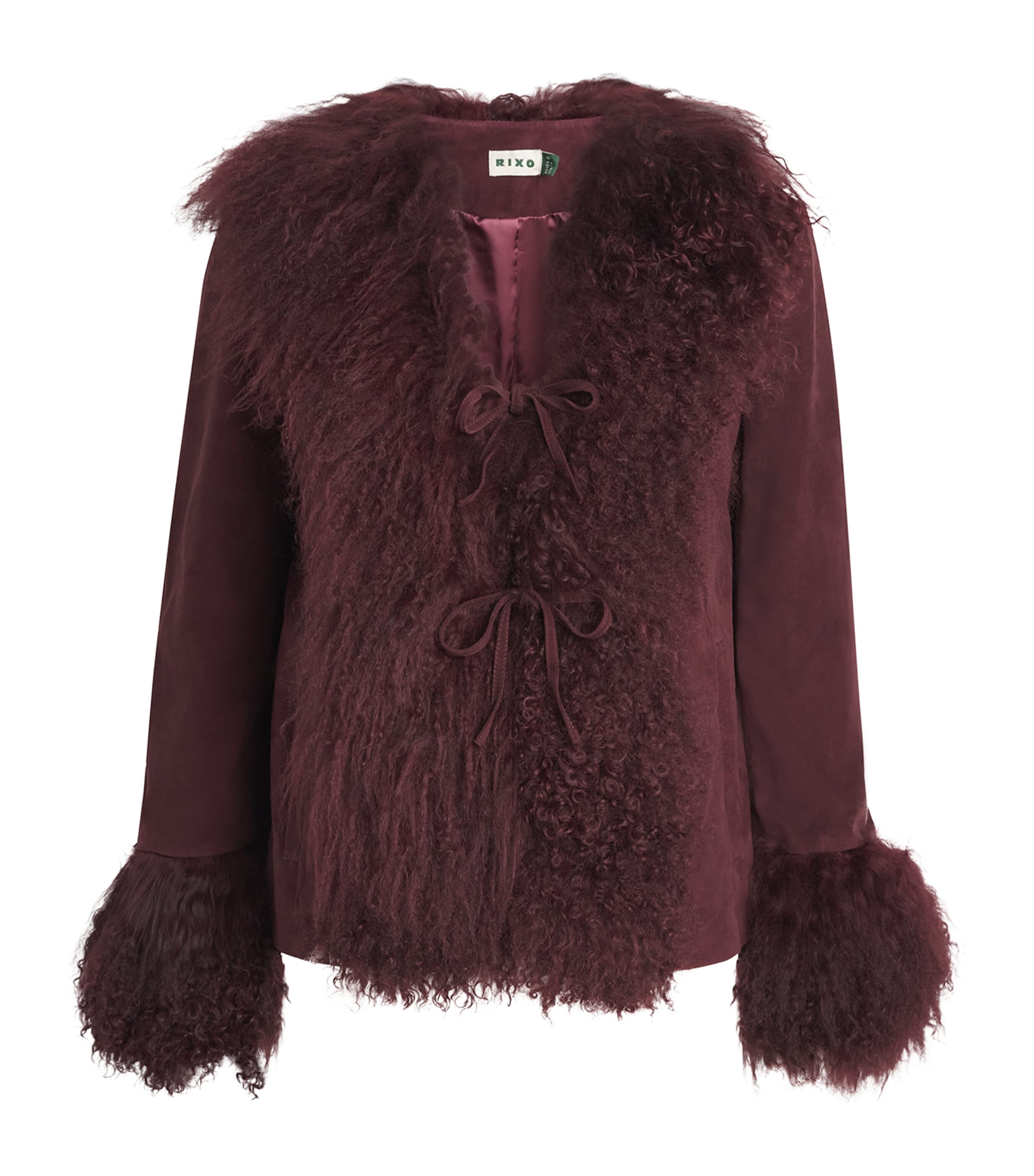 Rixo Womens Sammy Suede Jacket Maroon