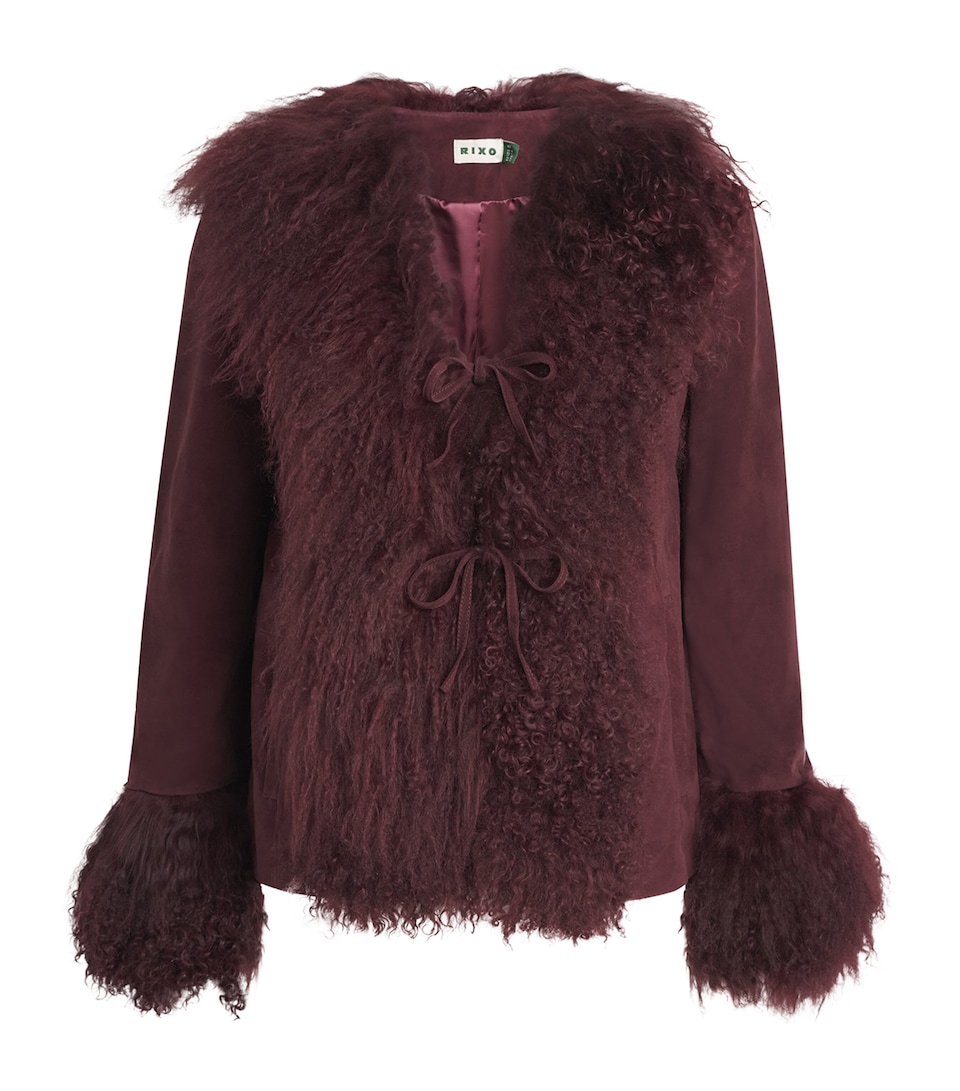 Rixo Womens Sammy Suede Jacket Maroon