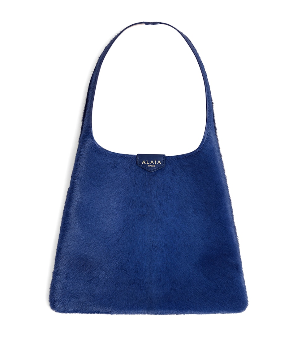 Alaïa Mini Haircalf Hobo Shoulder Bag Blue