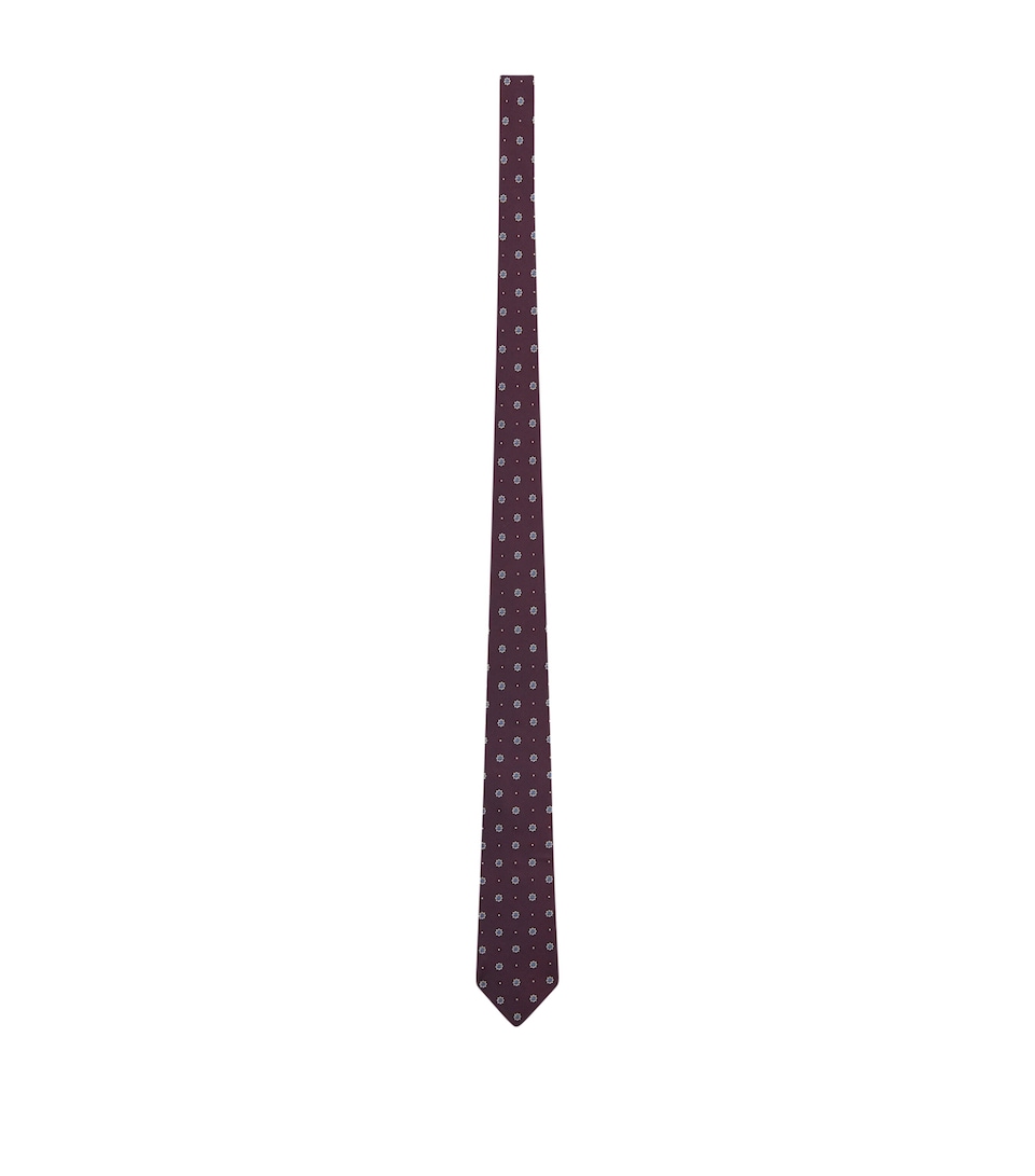 Saint Laurent Silk Jacquard Medallion Tie