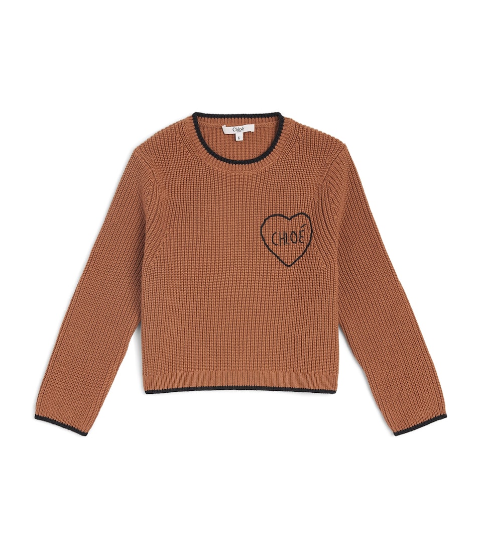 Chloé Kids Cotton-Wool Logo Sweater (4-14 Years) Thrush
