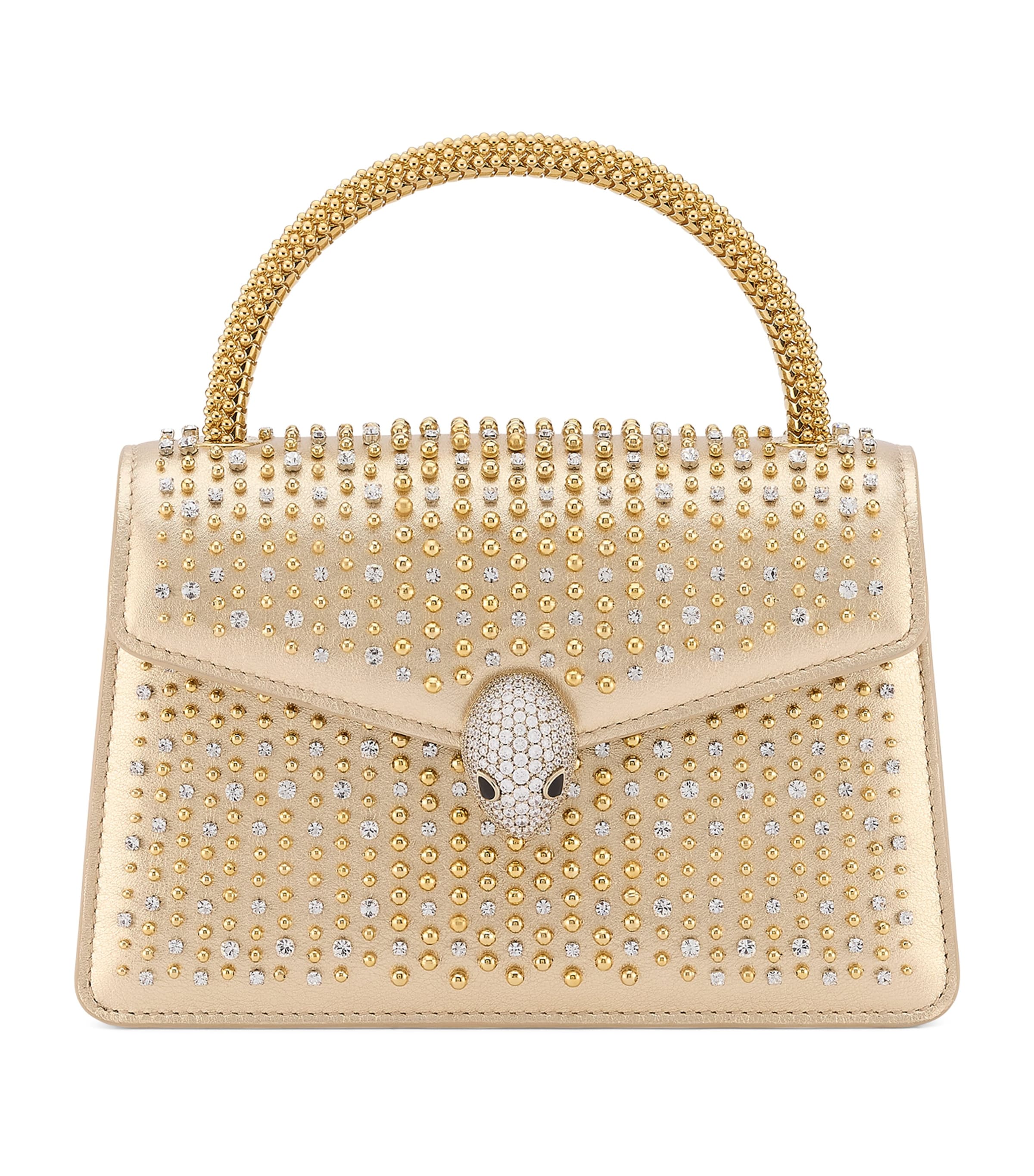 Mini Leather Serpenti Pallini Top-Handle Bag