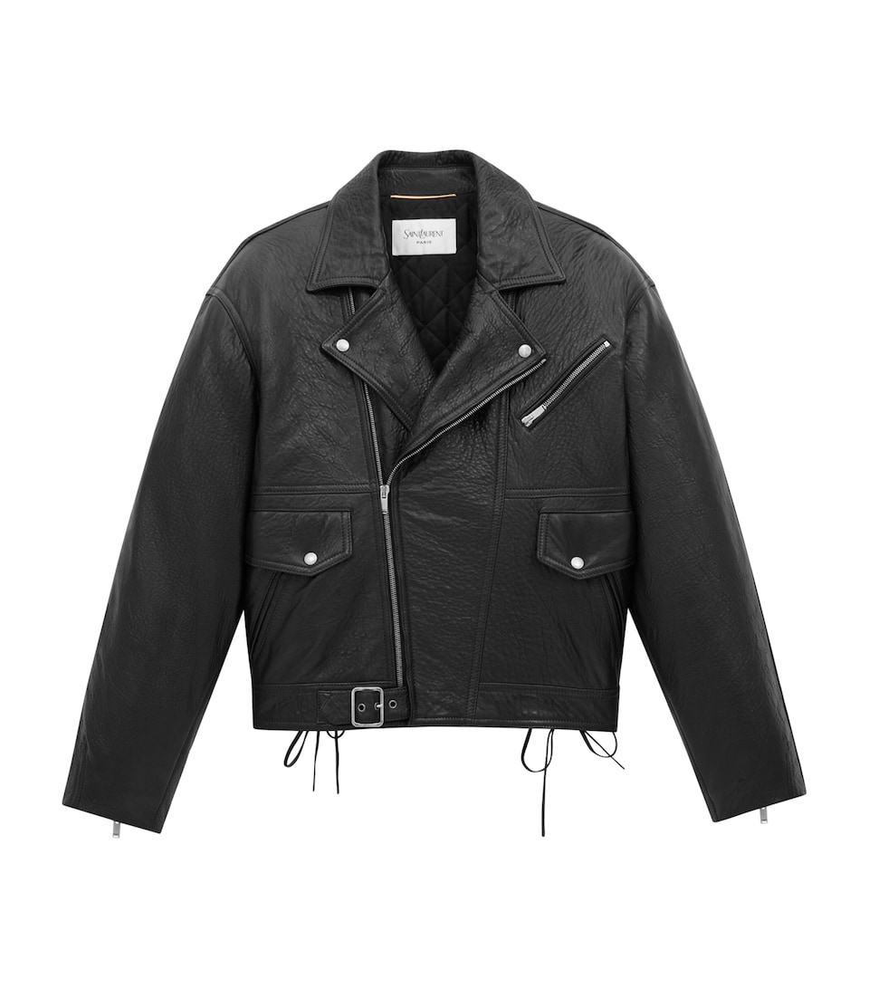 Lace-Up Leather Jacket
