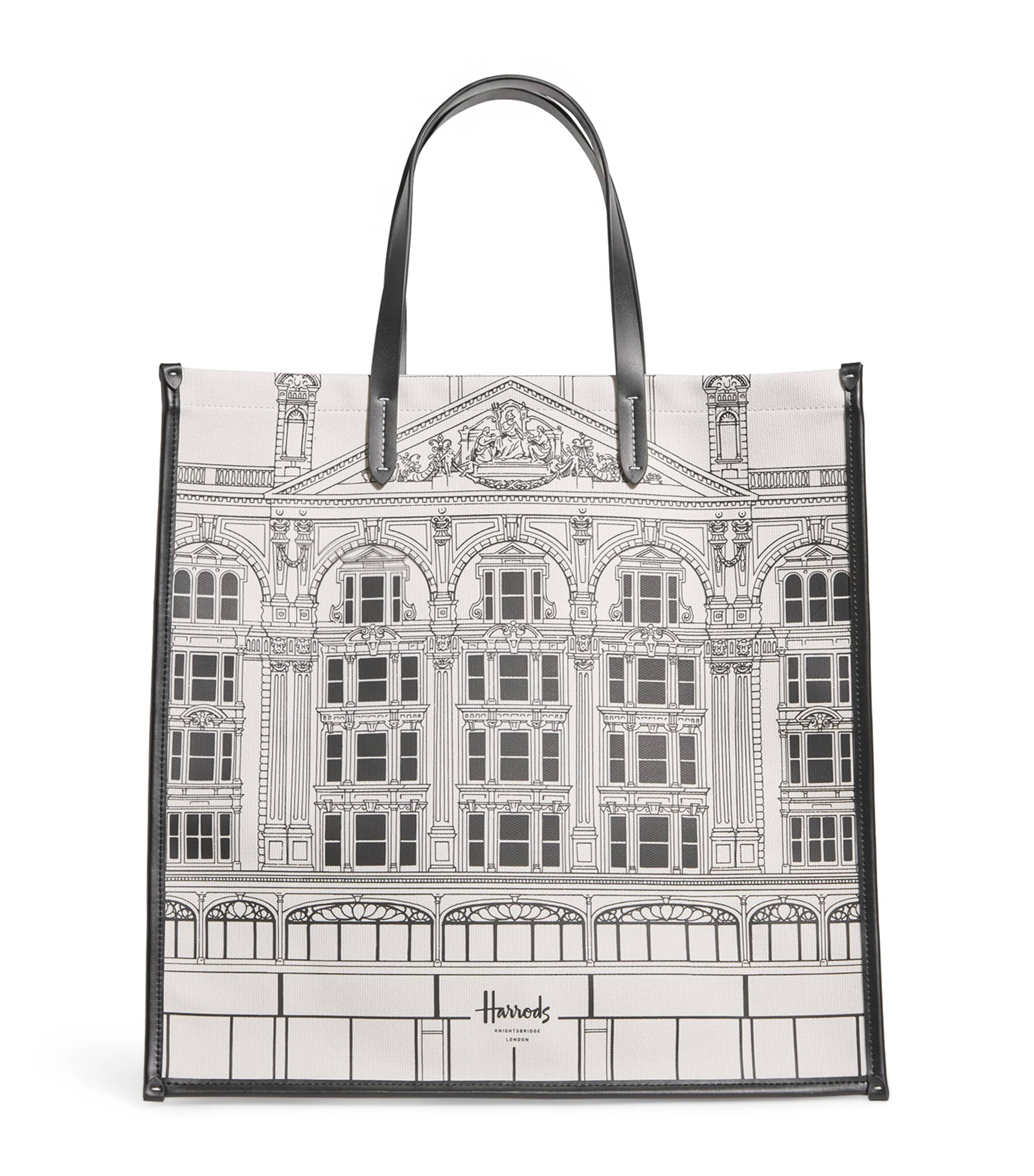 Harrods Building Shopper Bag Cream