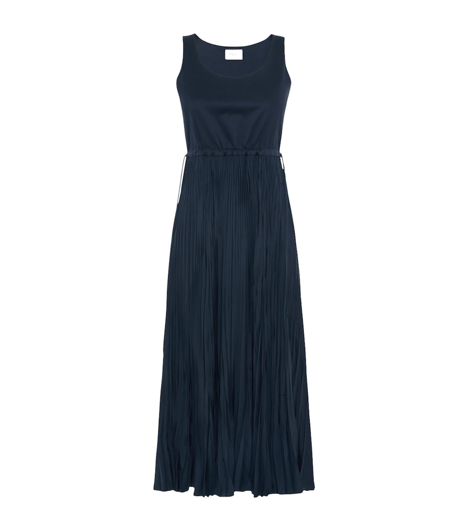 Weekend Max Mara Womens Pleated Maxi Dress Navy