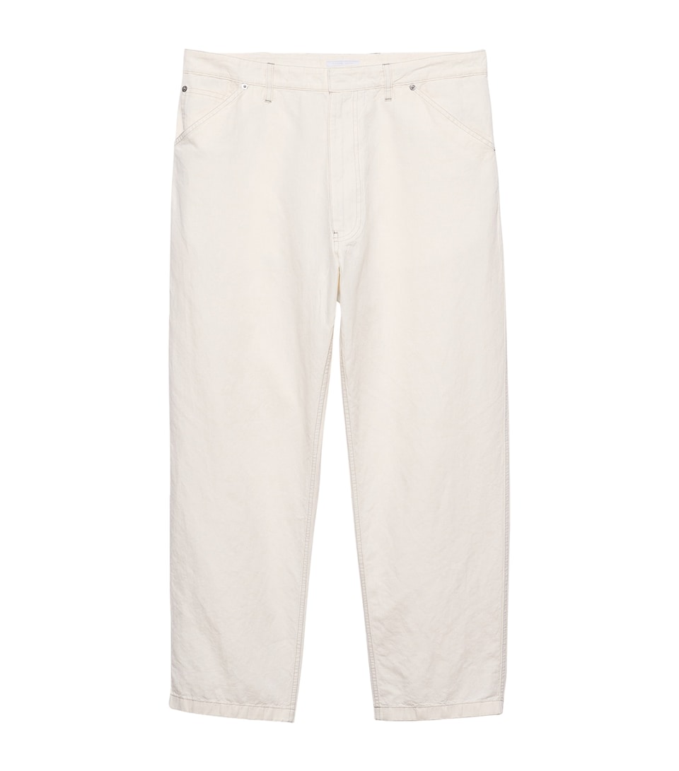 Prada Mens Cotton-Linen Chambray Trousers