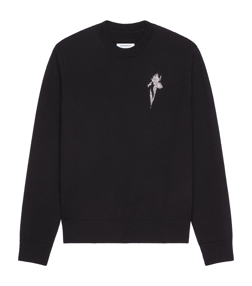 Givenchy Mens Cashmere Embellished Sweater Black