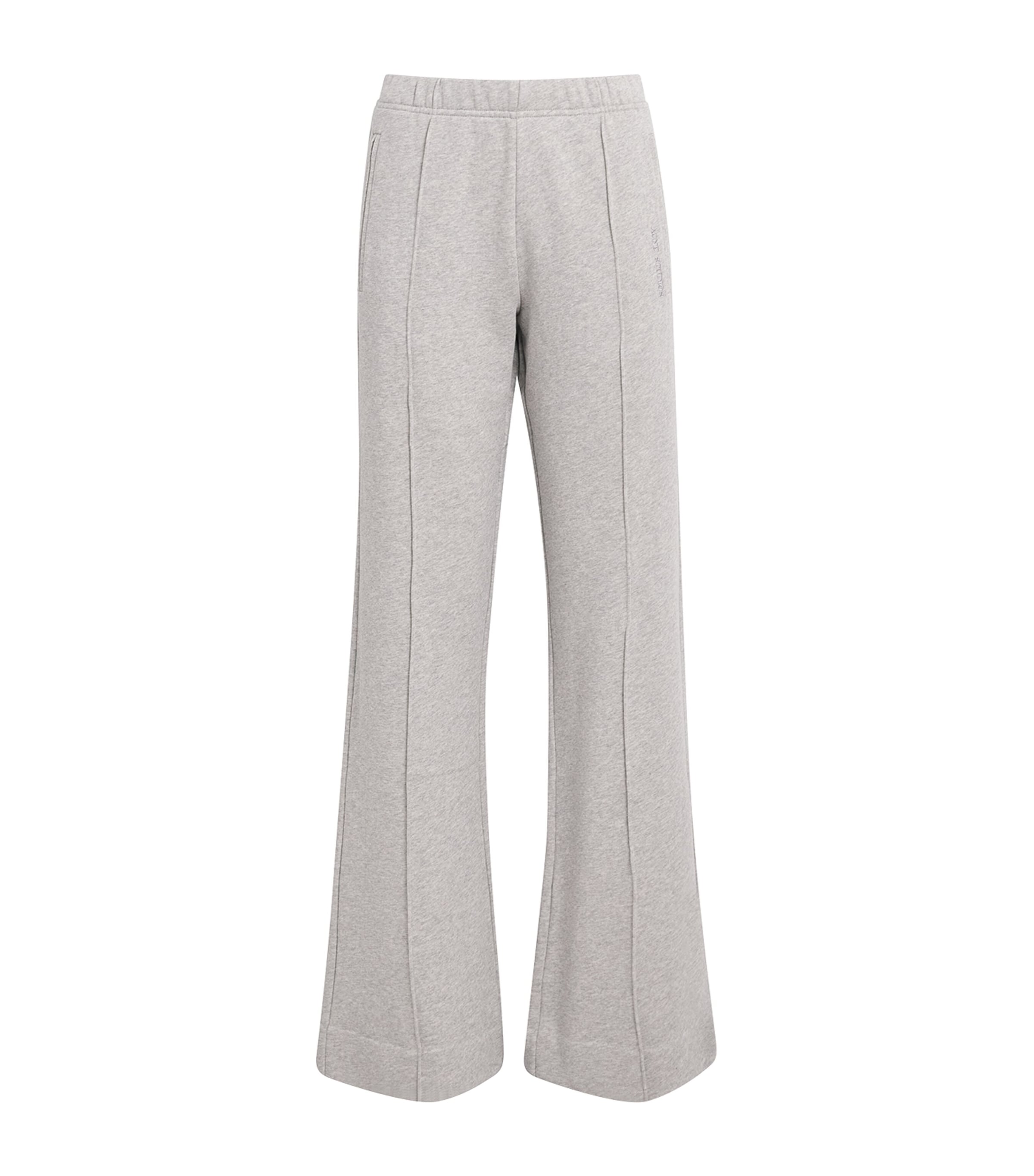 Acne Studios Womens Cotton Logo Sweatpants Grey Melange