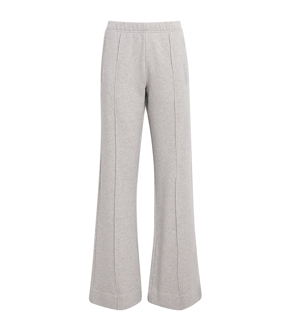 Acne Studios Womens Cotton Logo Sweatpants Grey Melange