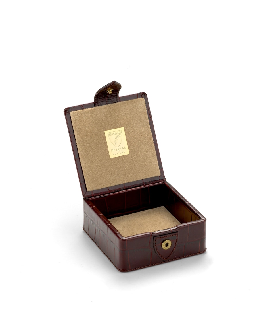Aspinal Of London Small Leather Stud Box Brown