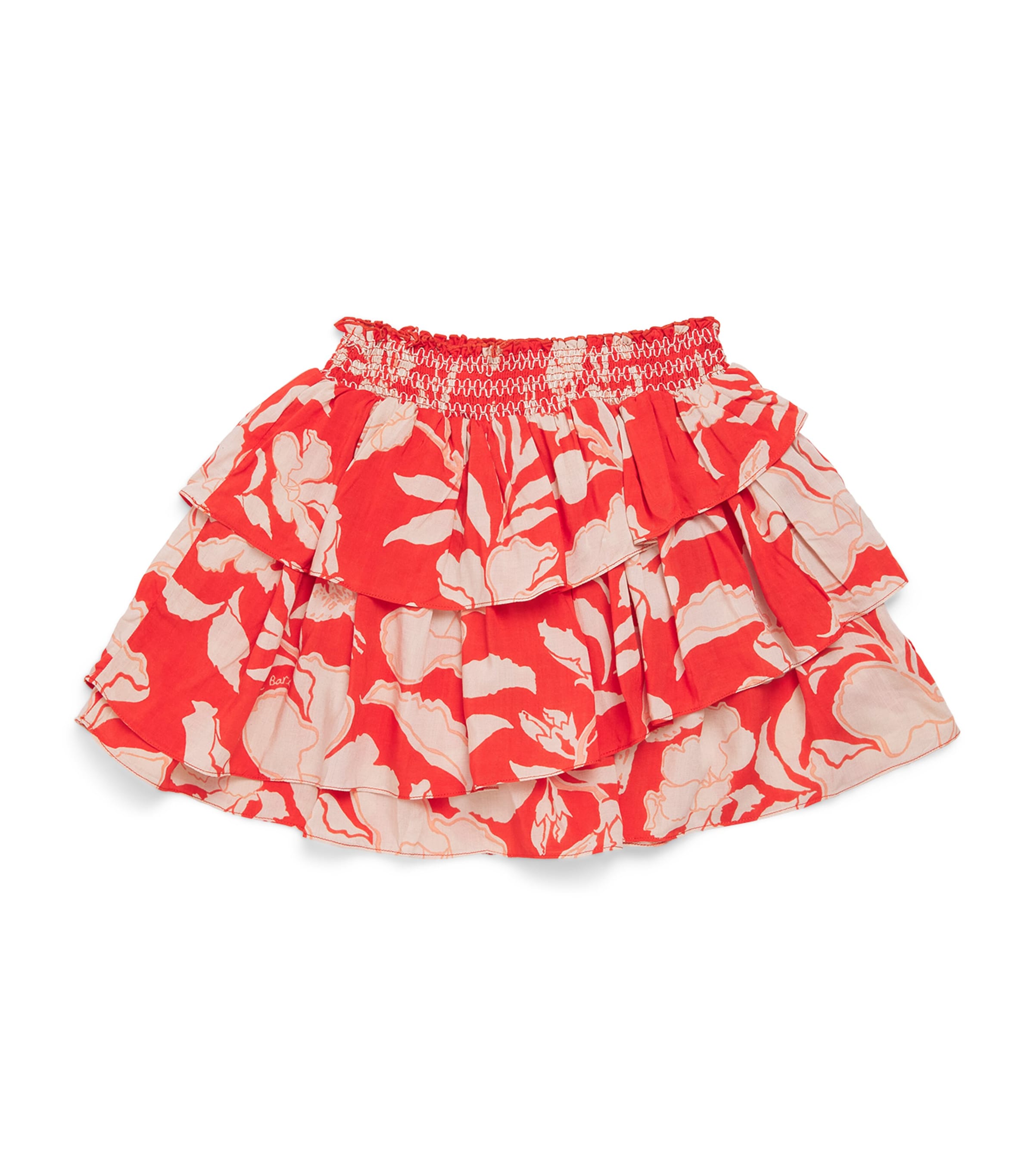 Poupette St Barth Kids Tiered Lilas Mini Skirt (4-10 Years) Coral Palm Beach