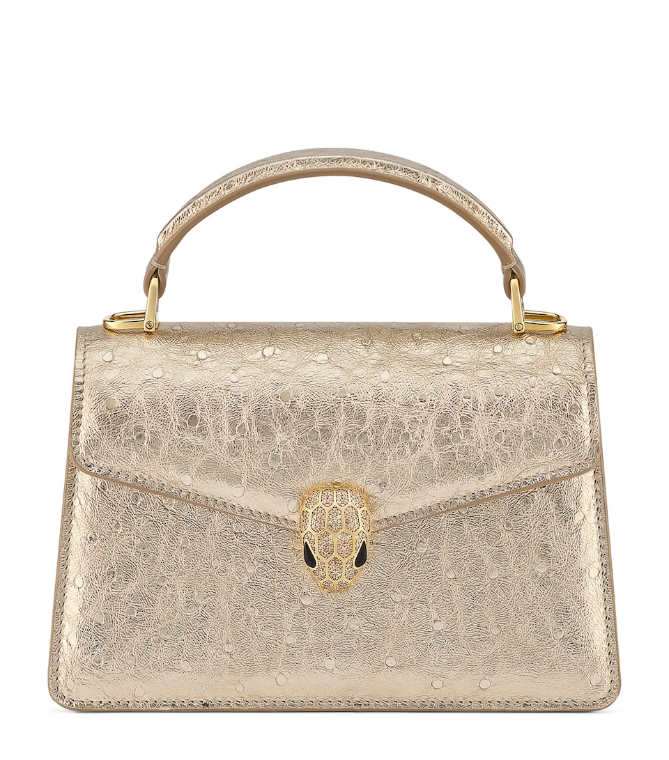 Mini Leather Serpenti Forever Top-Handle Bag