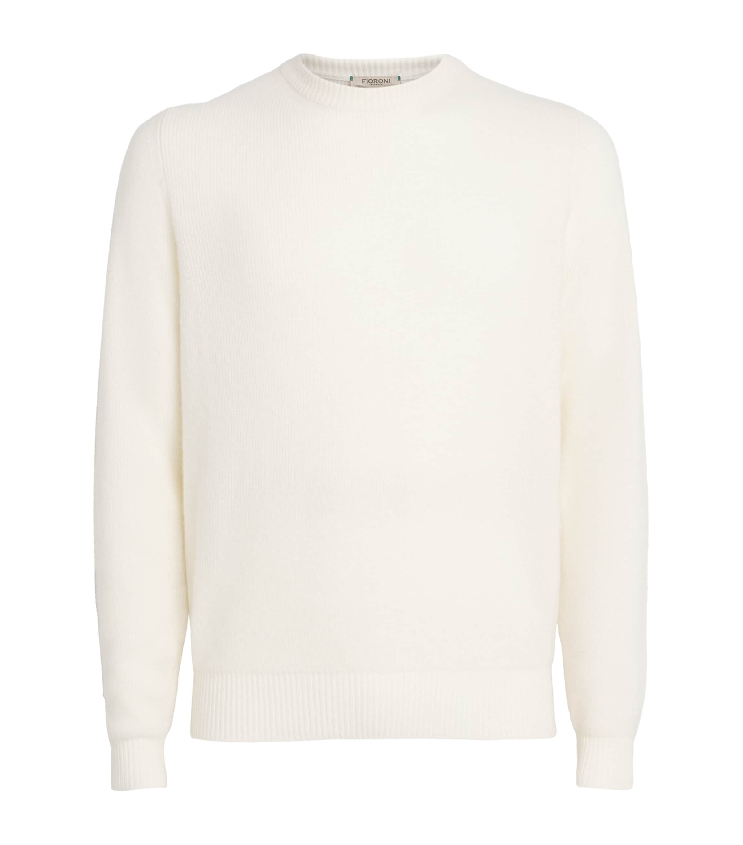 Fioroni Cashmere Mens Cashmere Crew-Neck Sweater Latte