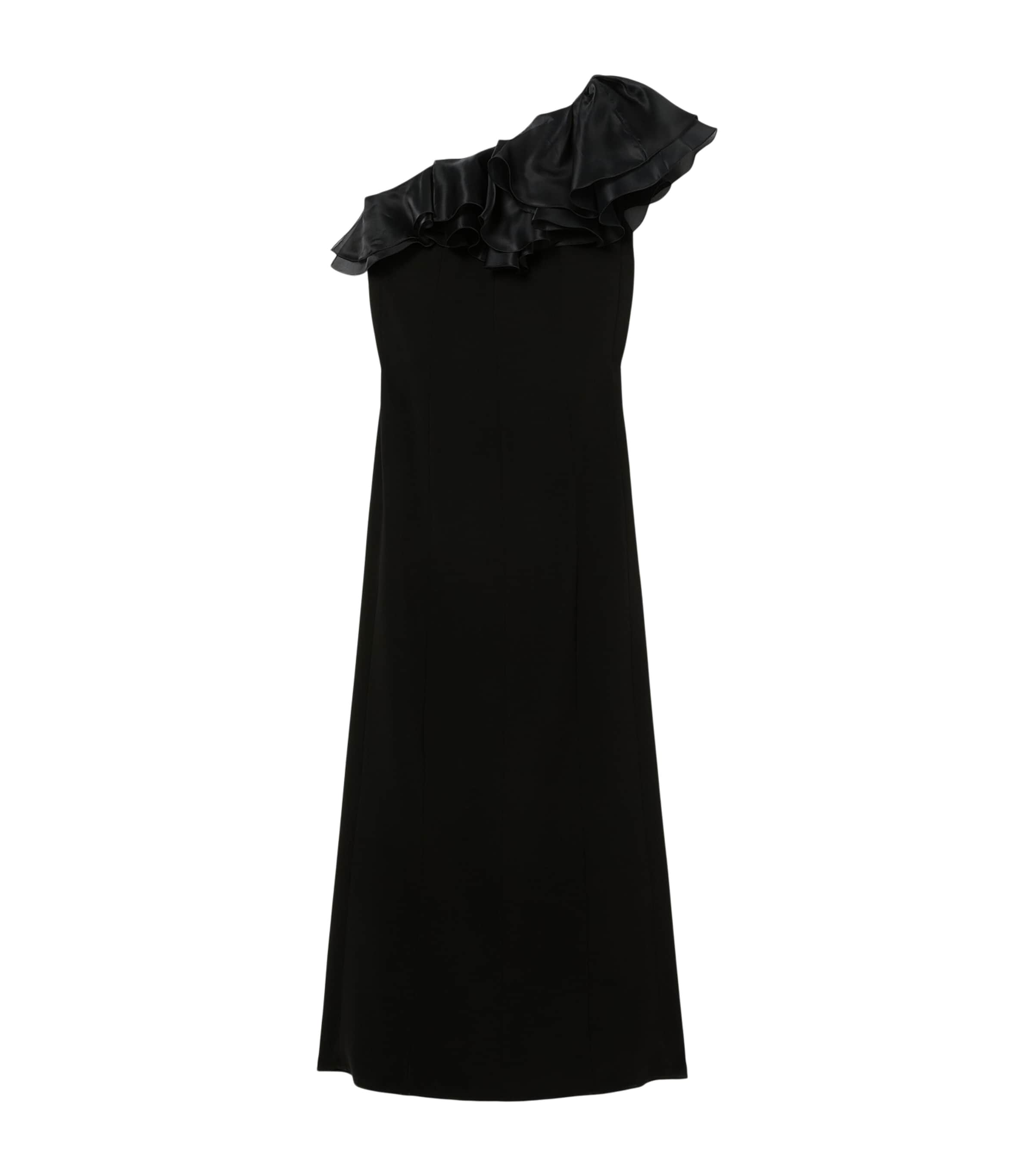 Marina Rinaldi Womens x Tony Ward Ruffle-Neck Maxi Dress Black