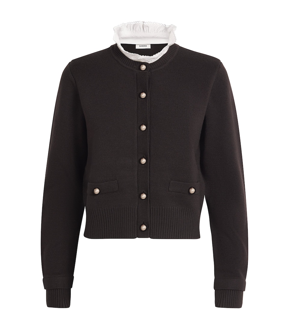 Removable Ruffle Collar Cardigan