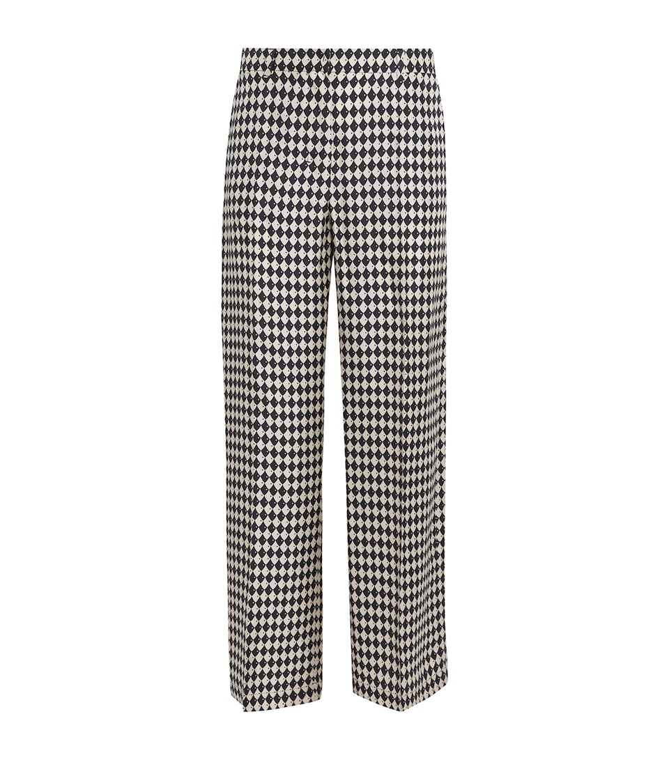 Silk Printed Flared Trousers