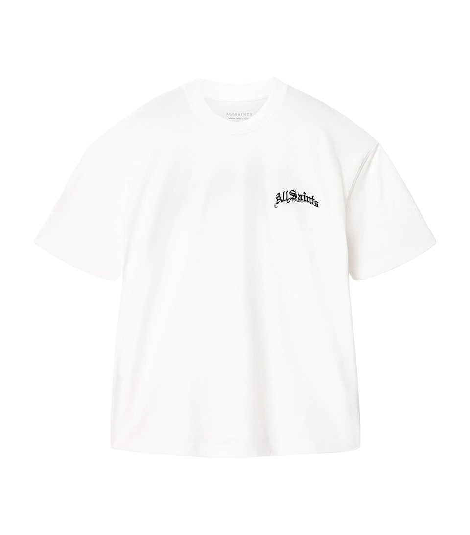 AllSaints Mens Organic Cotton Descent T-Shirt Ashen White