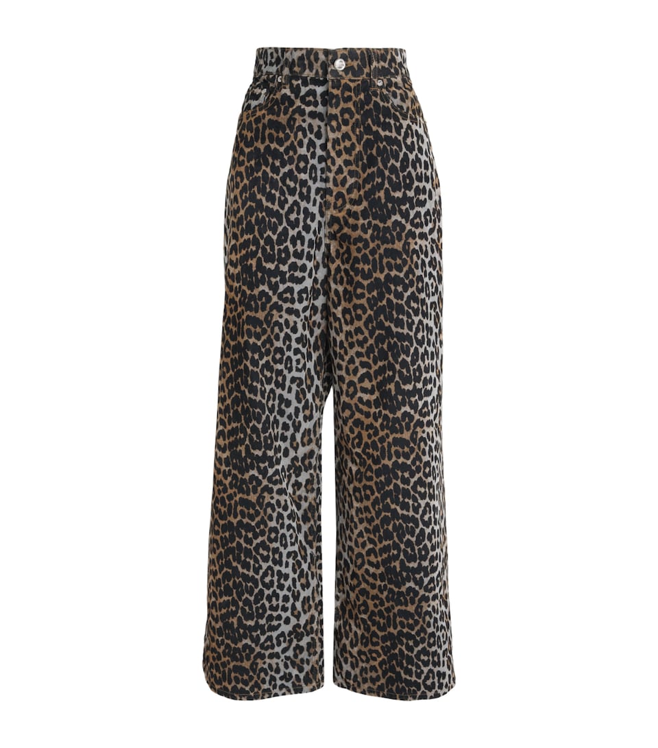 Leopard Wide-Leg Jeans